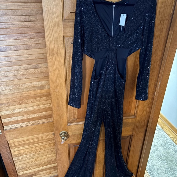 Fashion Nova Black Sequin Jumpsuit - Picture 2 of 3